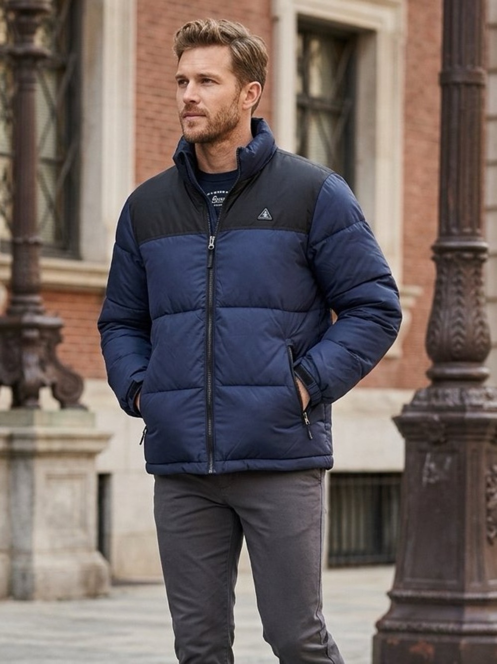 GH Bass • Navy Black Men’s Puffer Coat